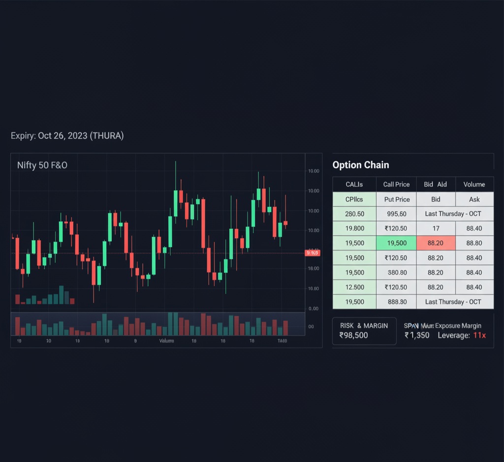 Image showing a futures and options trading screen.